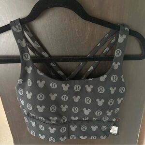 Lululemon Black/Gray Disney Sports Bra 
Size 6